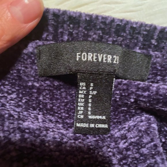 Purple V-Neck Chenille Sweater - Picture 5 of 5